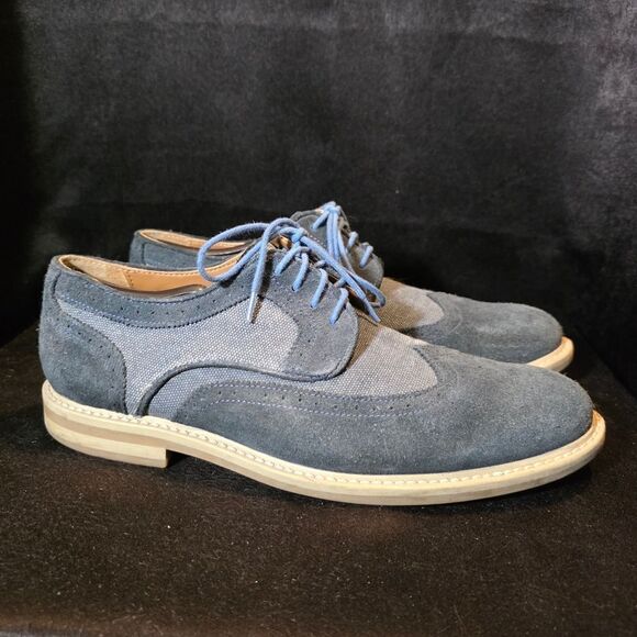 Men\'s Blue Suede Oxford Shoes main image 4